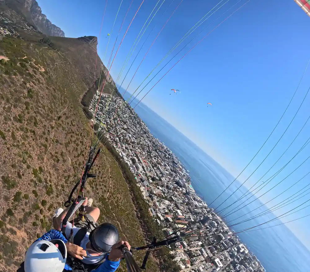 The ridge, the city and the sea from above