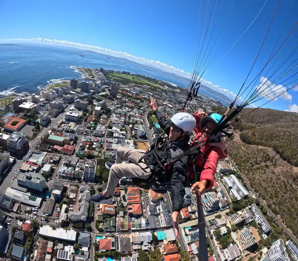 The whole city bowl and Table Bay from height